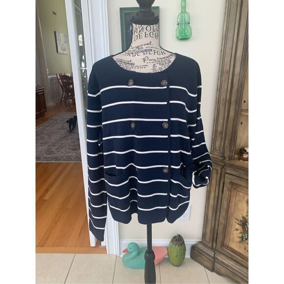Vineyard Vines Navy Blue Double Breasted Cardigan - Picture 1 of 9